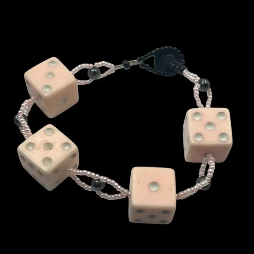 Dice Bracelet- Newer Bracelet w Vintage Dice 8.5”