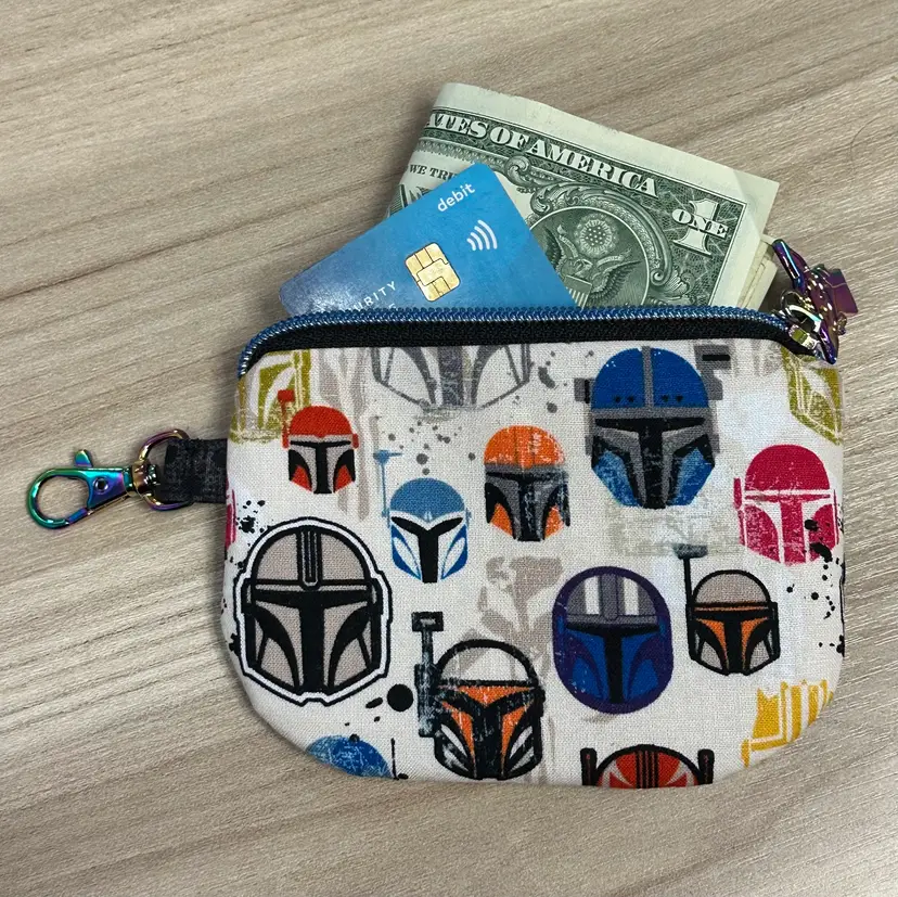 Colorful Star Wars Mandalorian inspired coin bag
