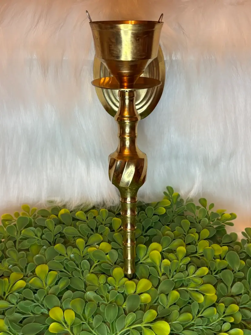 Vintage Brass Wall Sconce Candleholder