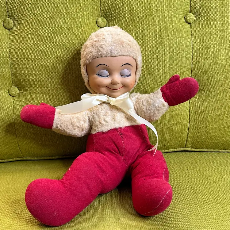 Rare Knickerbocker Snowbaby Rubberface Plush Toy 1950’s Christmas