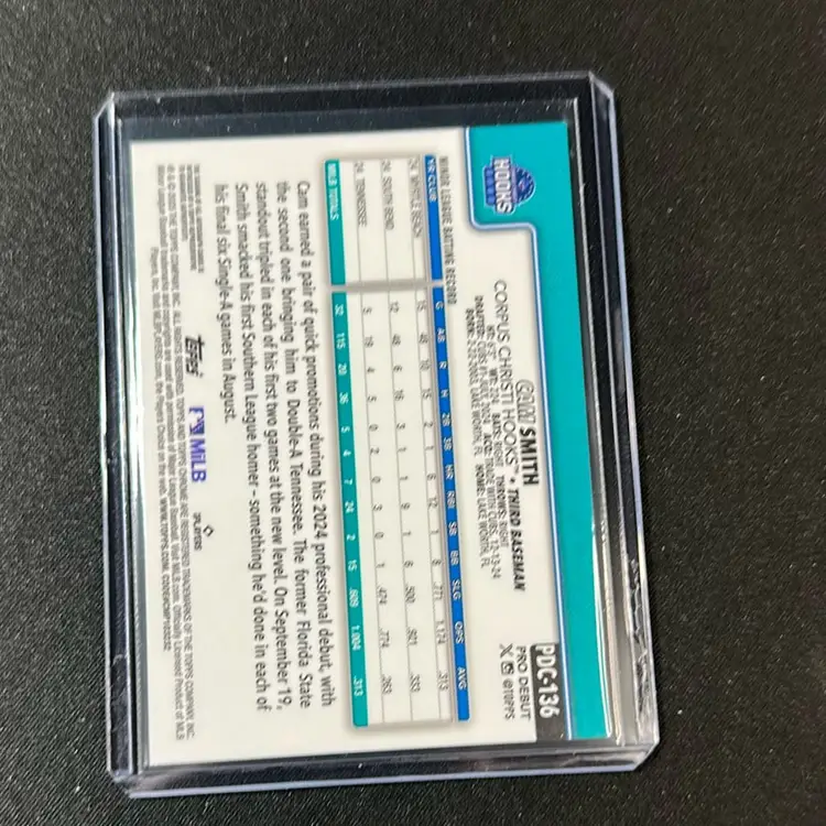 Cam Smith 2025 Topps Pro Debut Chrome Green Refractor Auto /99 Houston Astros