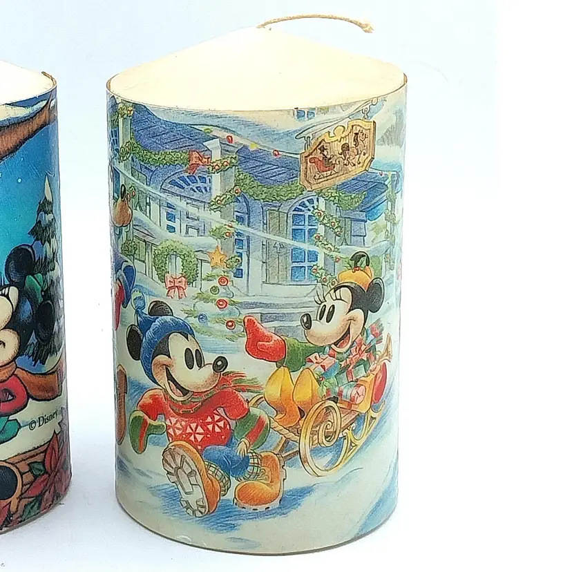 Vintage Disney Christmas 5" Pillar Candle #2 Unlit! Scarce!