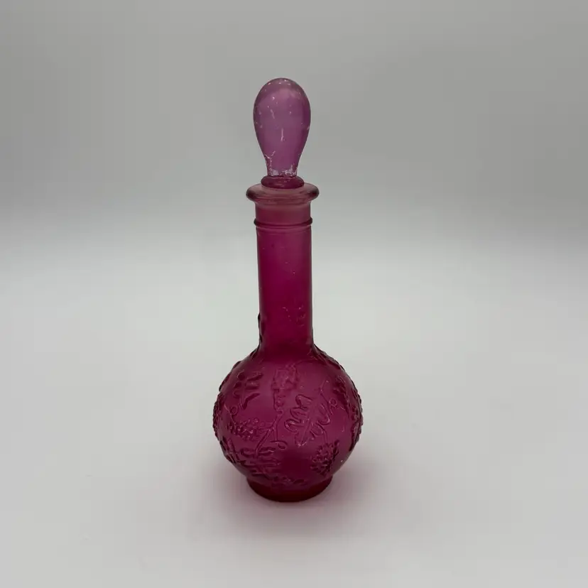Vintage Avon Victorian Style Perfume Decanter Bottle Cranberry Grape With Top