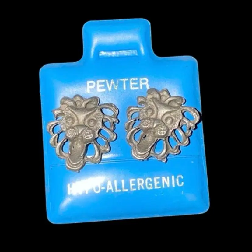 #29- New Old Stock Vintage 1980S Pewter Post Earrings As Pictured