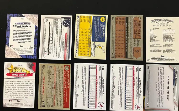 Ronald Acuna Jr. Lot of 10 Base and Insert cards