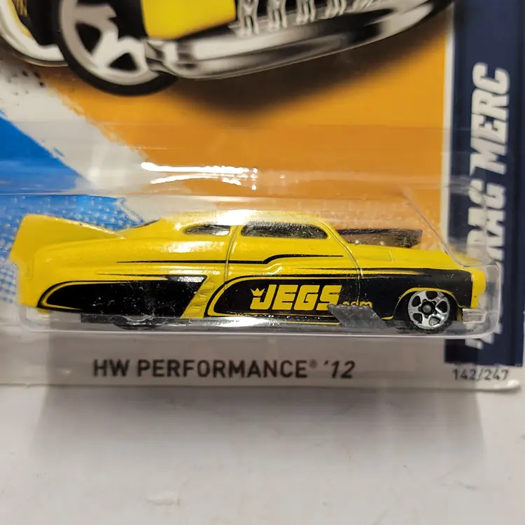 Hot Wheels HW PERFORMANCE '12 Yellow JEGS '49 DRAG MERC #V5446