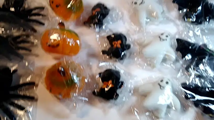 (15) Vintage Halloween 1960's Toys Ghost Spider Bat Black Cat Pumpkin JOL Hong Kong