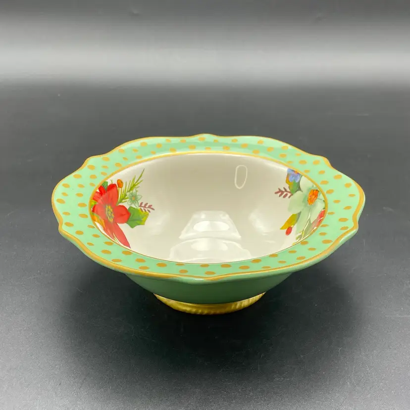 Pioneer Woman Holiday Charm 8" Serving Bowl Christmas Poinsettias Dinnerware