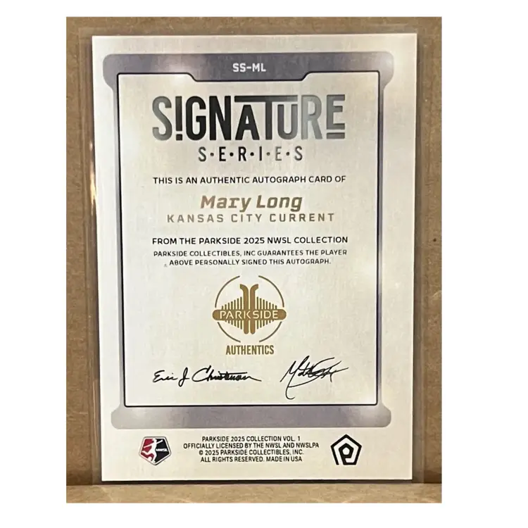 2025 Parkside NWSL Vol 1 - Mary Long - Signature Series #SS-ML