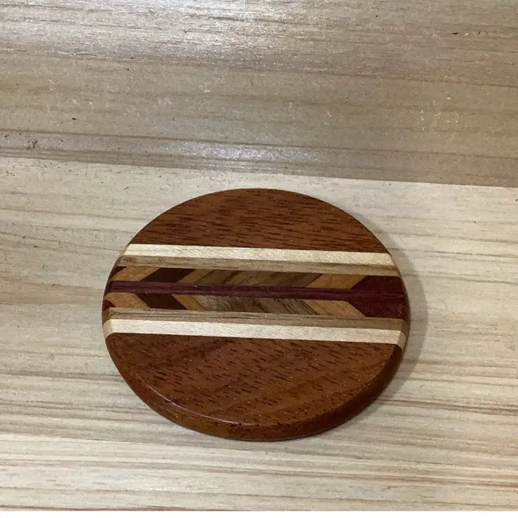 Wood Inlay Handmade Pocket Mirror