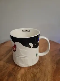TAIWAN Starbucks coffee Cup Mug 16oz Relief 3D Collector Series New