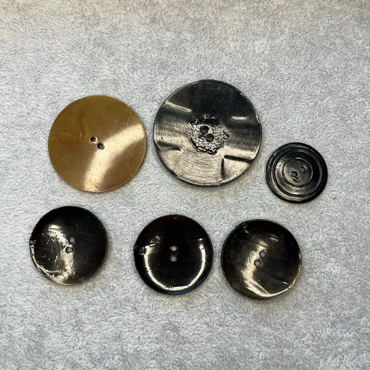 6 Art Deco Style 1930’s-40’s Celluloid Wafer Buttons