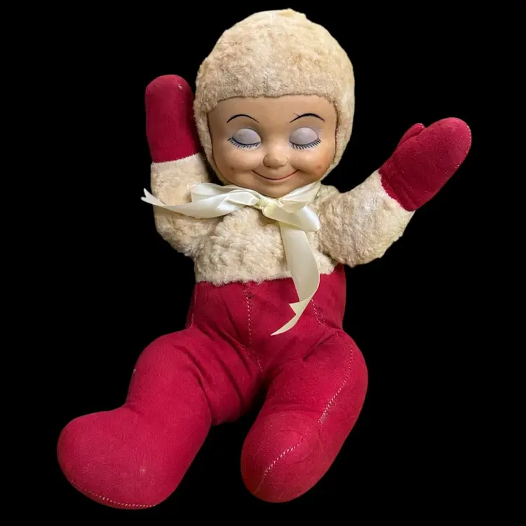 Rare Knickerbocker Snowbaby Rubberface Plush Toy 1950’s Christmas