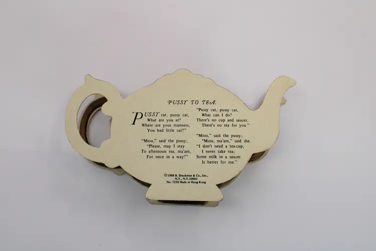 B. Shackman & Co Pussy To Tea Miniature Tea Set Christmas Decor 1988