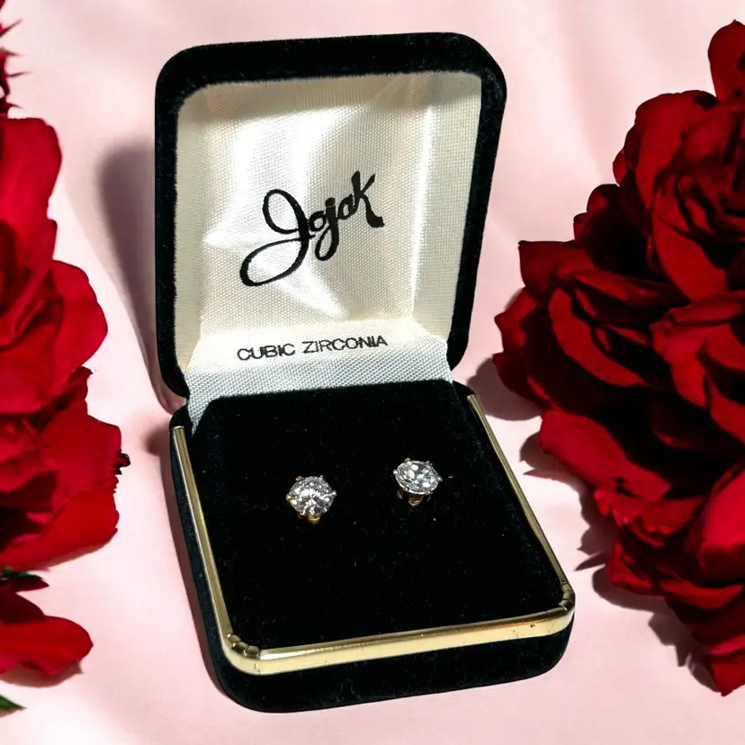 Jojak Cubic Zirconia CZ Earrings Stud New
