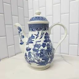 Coffee Pot & Lid by Churchill, Willow Blue (Georgian Shape) collection