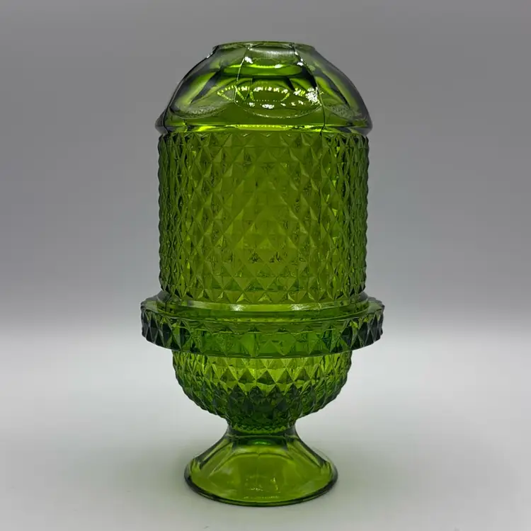 Viking Glimmer Diamond Green Glass Point Fairy Lamp