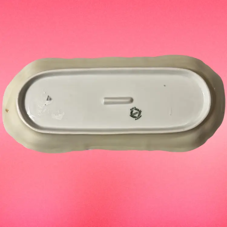 An antique Royal Austrian porcelain dresser tray or vanity tray