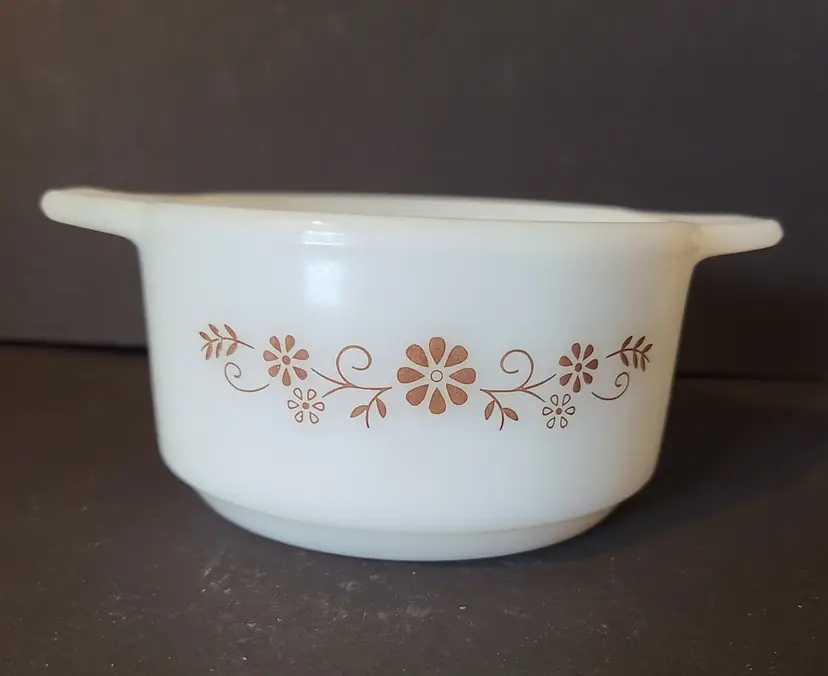 Vintage MCM Pyr-O-Rey 4.5" Dynaware Individual Casserole Dish or Soup Bowl With Handles