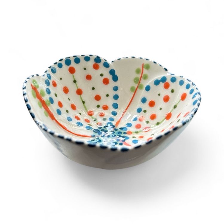 Small Hand Painted Signed Ceramic Trinket Dish
