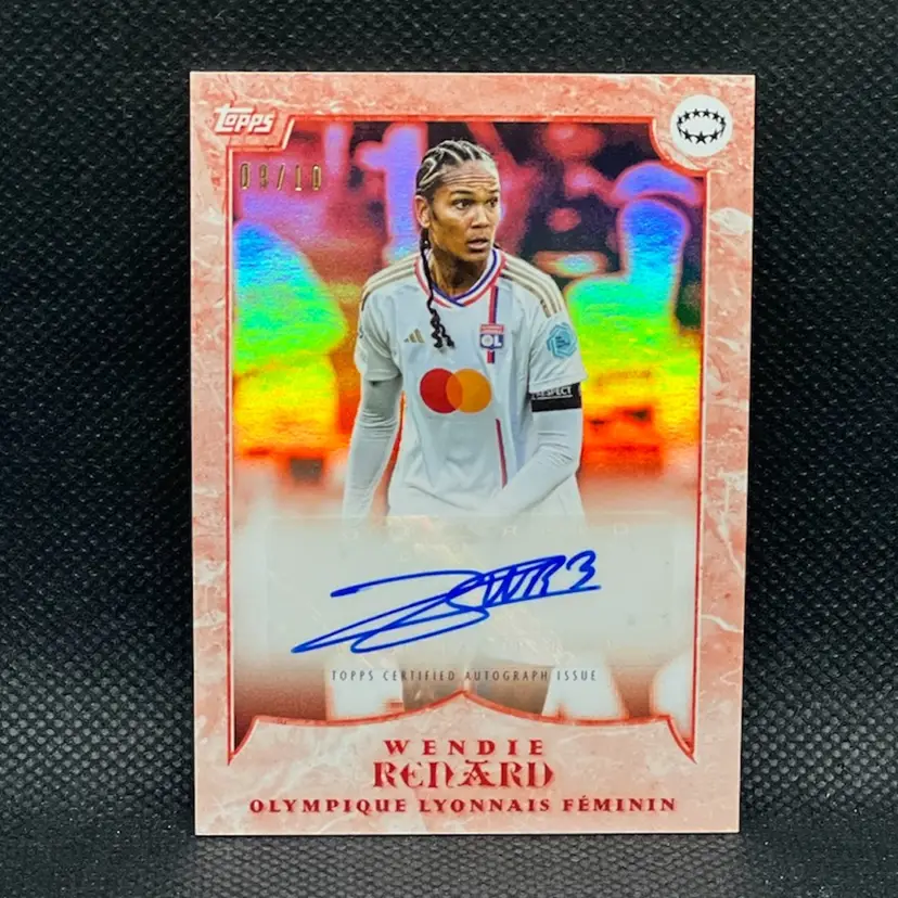Wendie Renard 2024 Topps Aitana Curated Set Rivales Mas Duras Red /10 Autograph Lyon Soccer Card