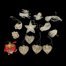 #01 Spun Glass 2" Assortment Ornaments Valentines Christmas