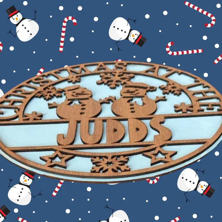 Snowman Personalized Christmas Sign