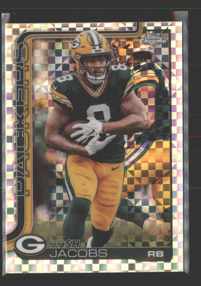 Josh Jacobs 2025 Topps Chrome X-Fractor #110 - (142) - Green Bay Packers
