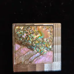 Vintage West Germany Silver Tone Abalone Shell Scarf Clip Please read conditionf