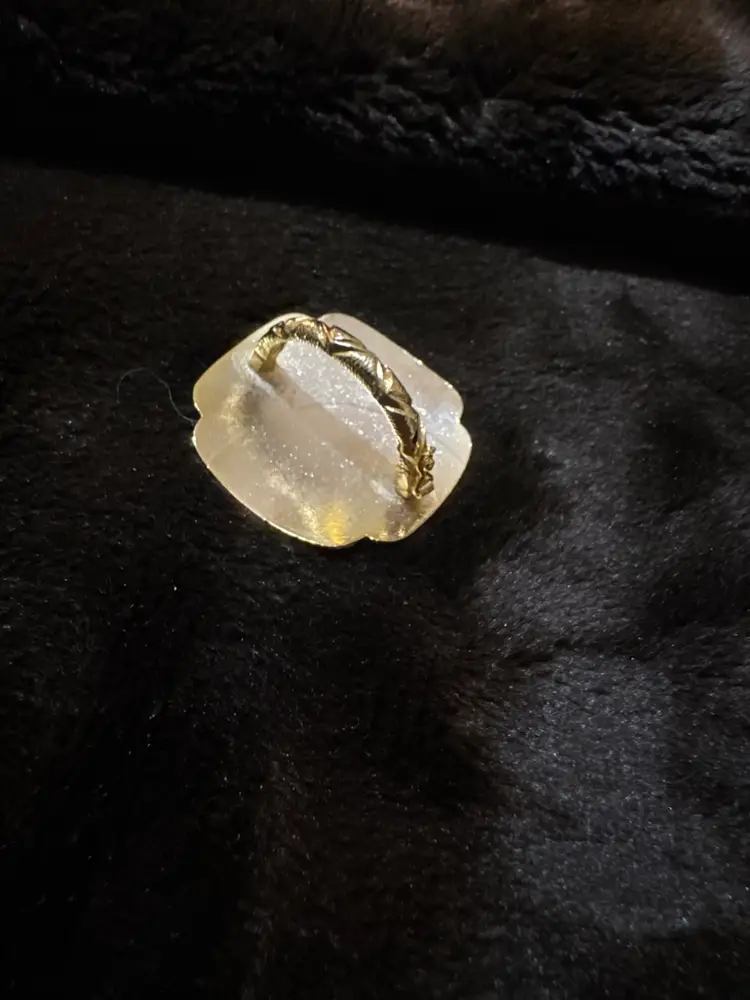 Vintage Cloisonné Scarf Clip White w Butterfly Flowers