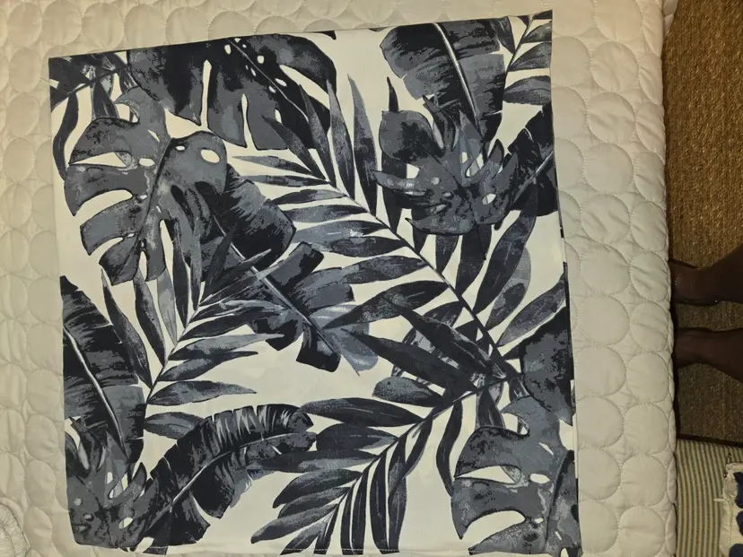 Outdoor Tropical Blue Palm Leaf Design 20 x 20 could be Tommy Bahama