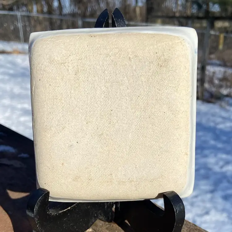 Pottery Trinket Dish With Tulip Motif. Not Signed. 4.25” x 4”.