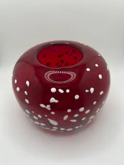 Handblown Glass Red Bowl