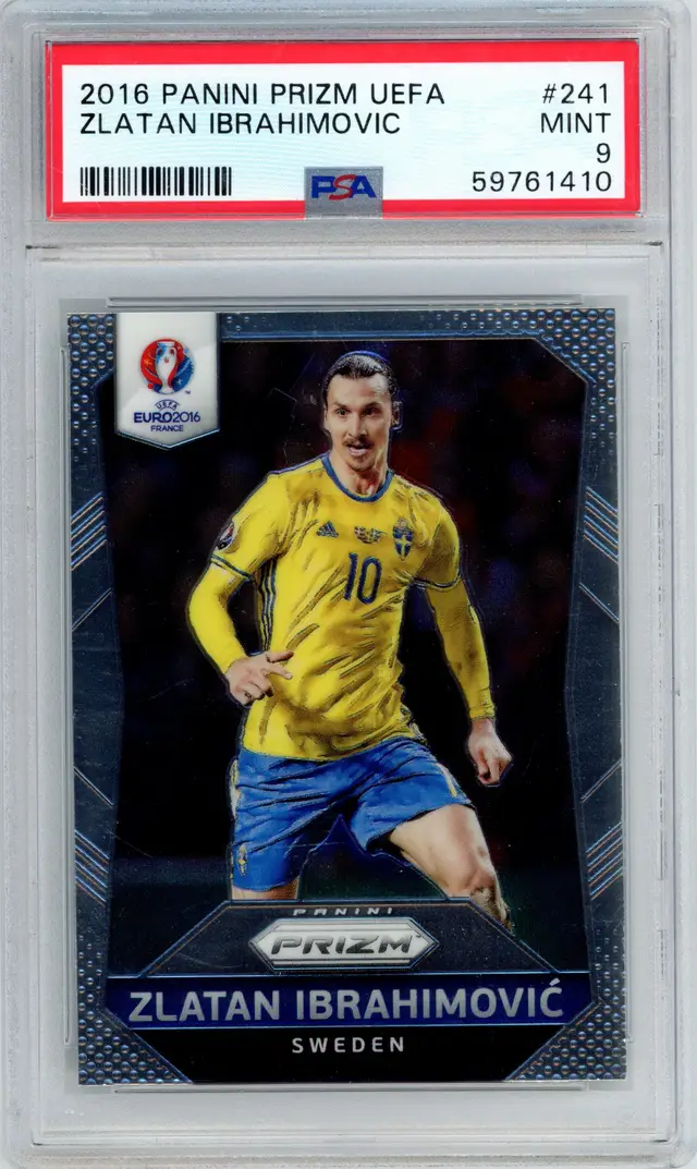 2016 Panini Prizm UEFA ZLATAN IBRAHIMOVIC #241 SWEDEN PSA 9 MINT