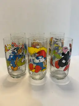 Smurf Glasses 6 1982-1983 Hardee’s