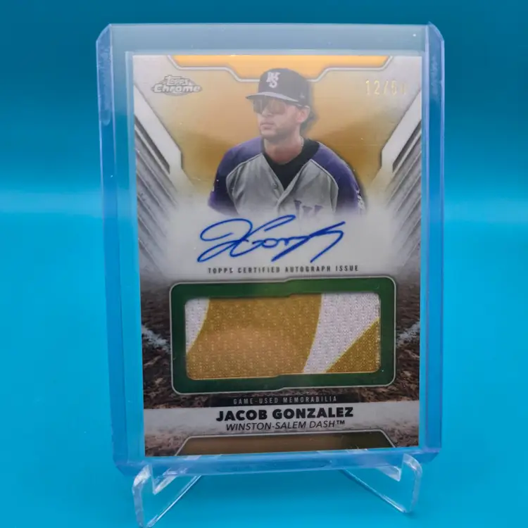Jacob Gonzalez 2025 Topps Pro Debut Auto Jumbo Patch Gold Chrome Refractor 12/50 Chicago White Sox