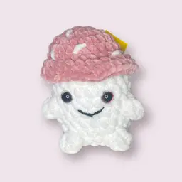 Crochet Mushroom Mushy Pink Top Large