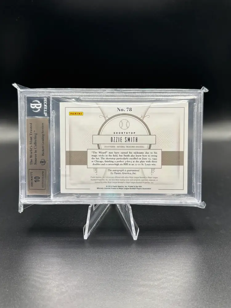 2014 National Treasures Ozzie Smith Game Ball Signatures /10 BGS 9.5