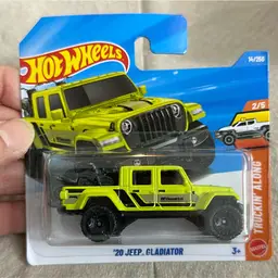 Hot Wheels 20” Jeep Gladiator. Lime Green. (Short Card)