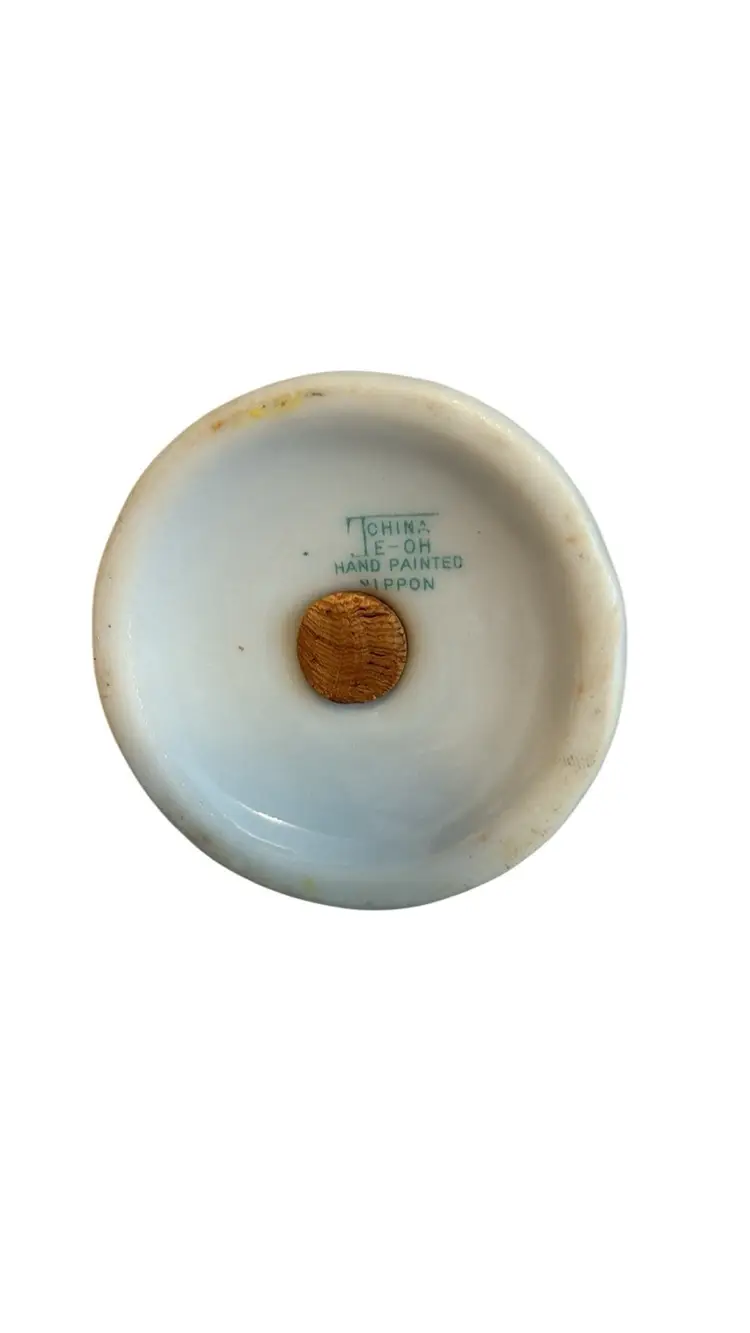 Vintage Porcelain Purple Violets Salt and Pepper Shakers Nippon Japan 2.75”