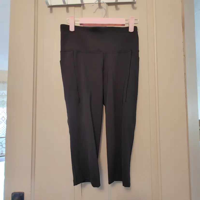 Bottoms- Brand: Calia. Size Small. NWT. Black capri shorts. Material: 69% nylon, 31% lycra spandex. No callouts.