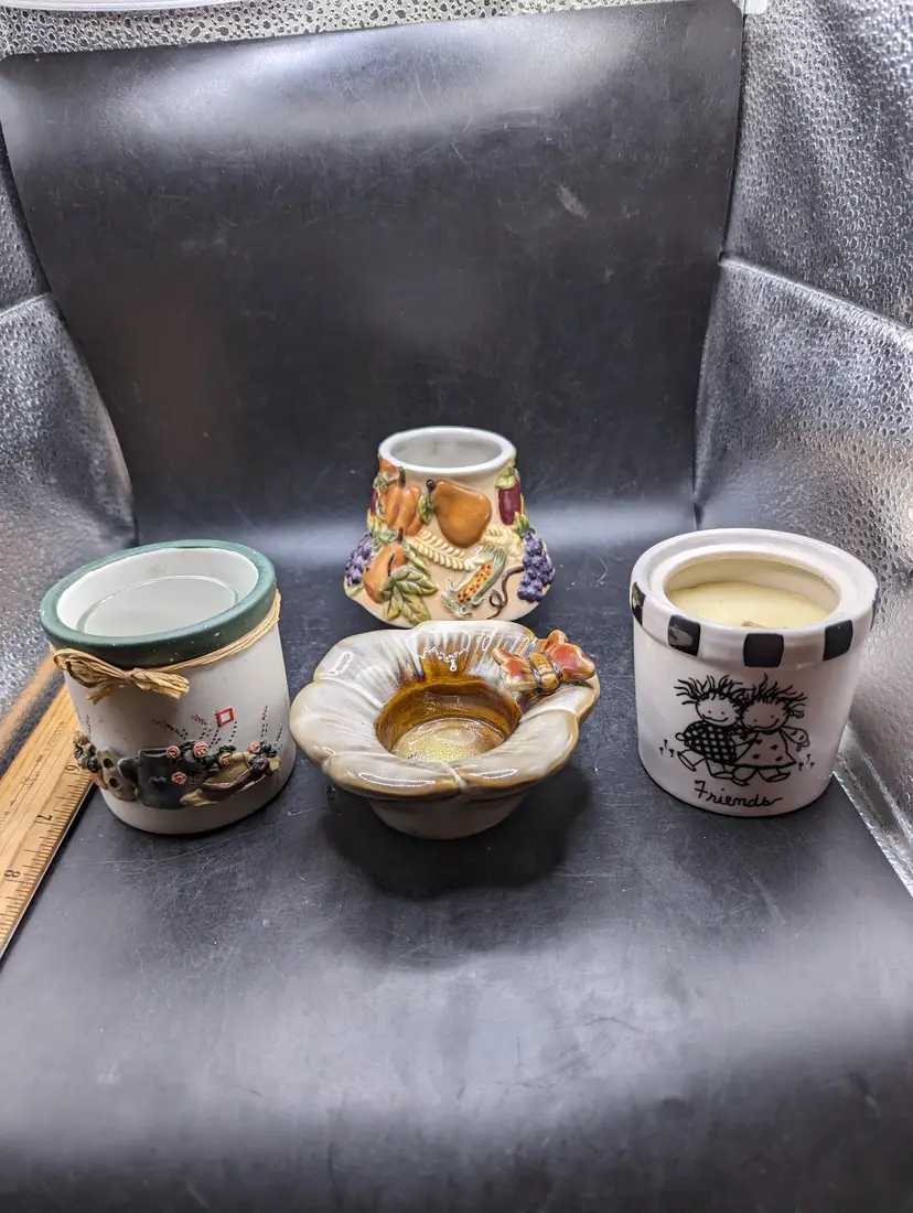 Vintage Lot of A Variety of Votive Candle Holders and Topper