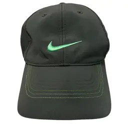 Nike Golf Hat Green Nike Swoosh Gray Adjustable Golf Snapback -Unisex