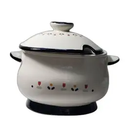 Country Borders by Sango Ceramic Soup Tureen or Gravy Boat with a lid ~Vintage~