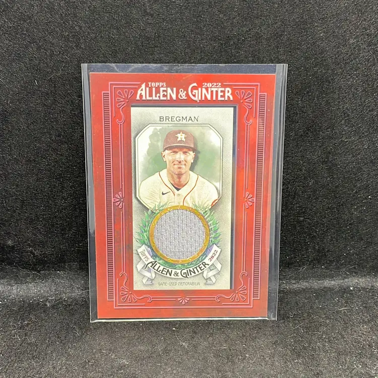Alex Bregman 2022 Topps Ginter Red Border Mini Relic Memorabilia Card Houston Astros