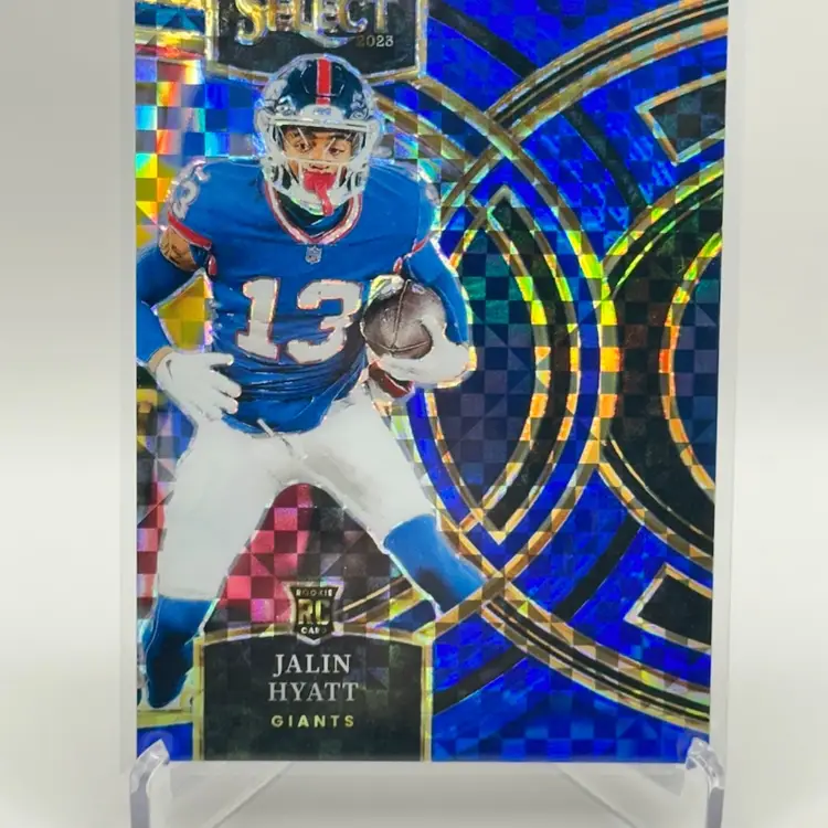 Jalin Hyatt RC • 2023 Panini Select- Premiere Level Blue Prizm /149 • New York Giants