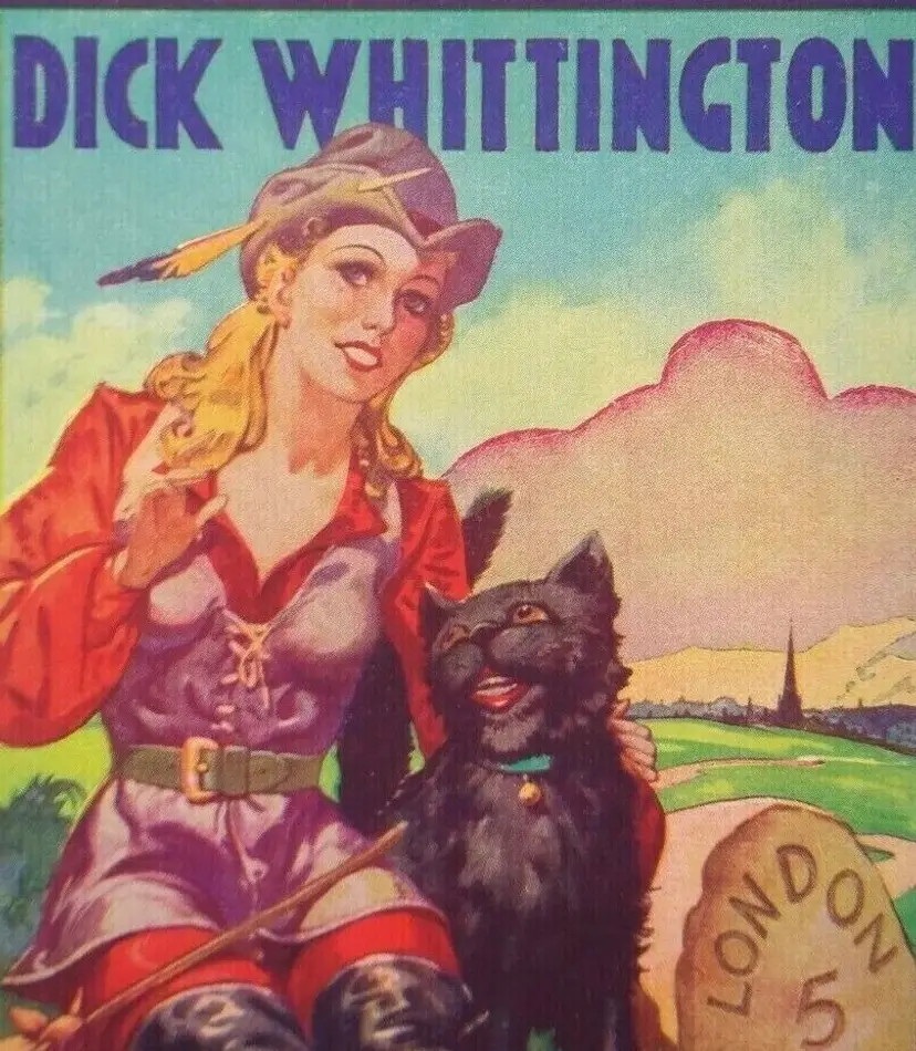 Dick Whittington Theatre Show Mini Poster Print 1930's Original Black Cat London