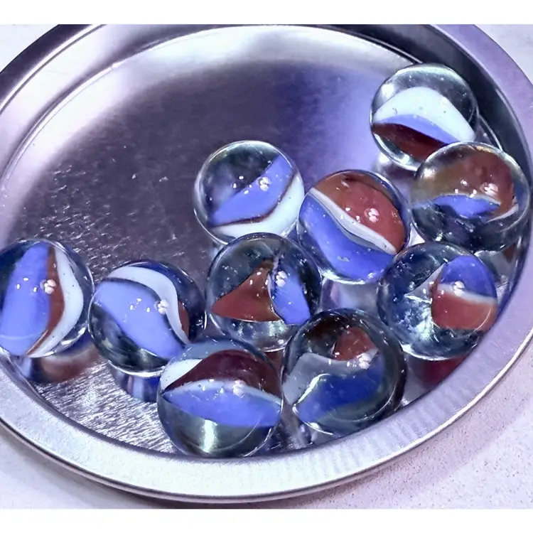Red White And Blue Marbles Set Of 10