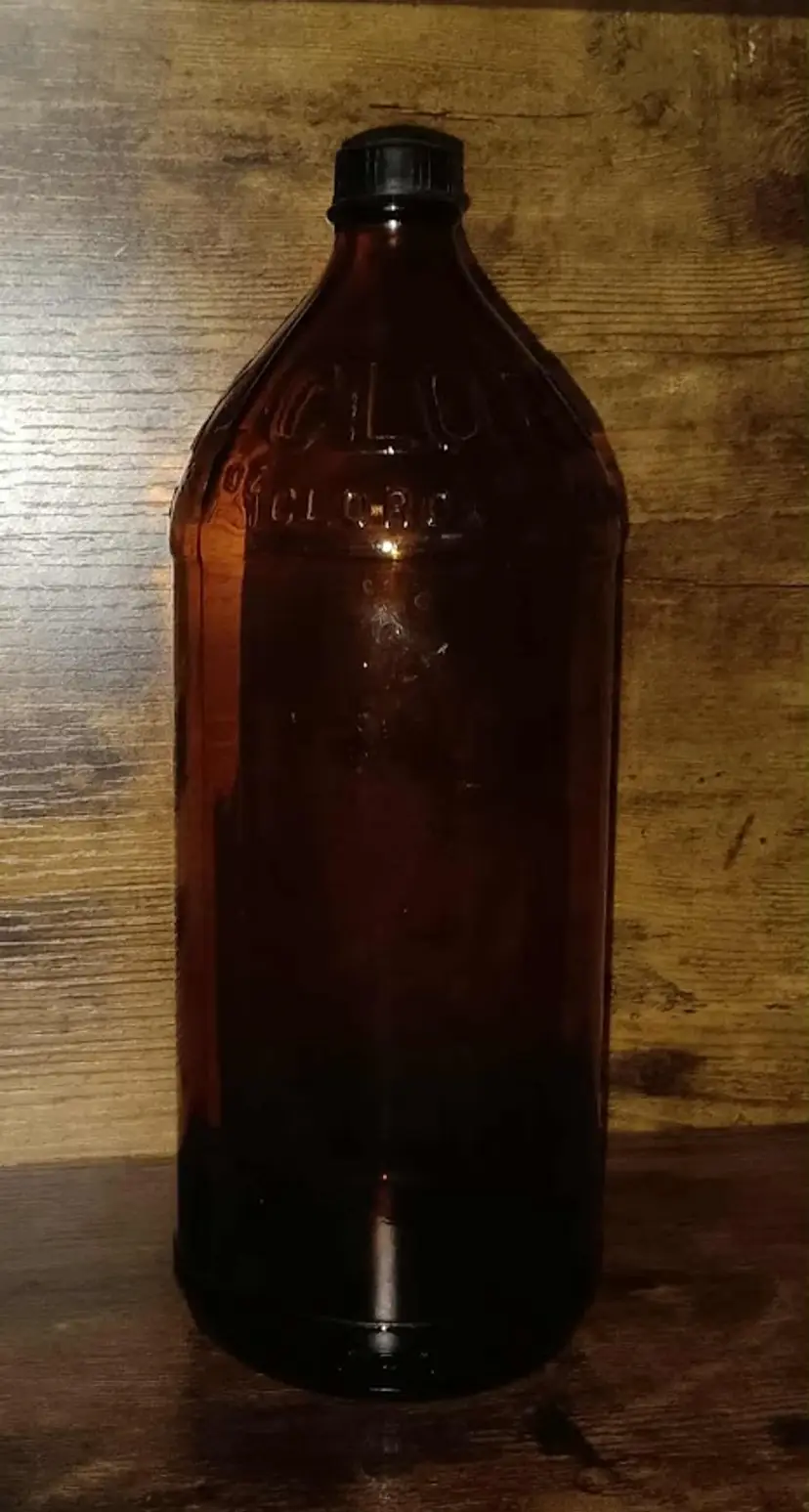 Vintage Brown Glass Clorox Bottle