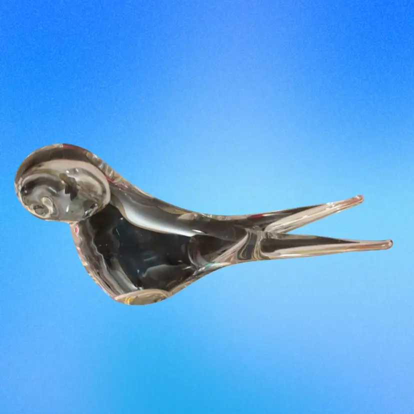Clear Glass Bird Split Tail